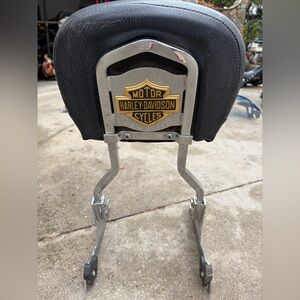 Harley Davidson Passenger Motorcycle Backrest- Chrome Mounts w/ Eagle Emblem